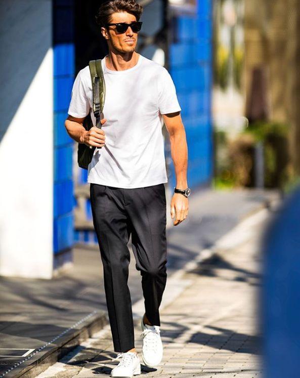 莆田鞋运动鞋批发西裤搭配运动鞋的造型look